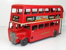 Triang Minic 60M DOUBLE DECKER BUS PENGUIN FROG - BLACK HUBS - TYPE IV  (391)