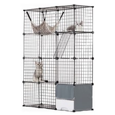 Uimoso Large 4-tier Cat Cage 41 x 14 x 55" Metal Wire Cat Enclosure with Hammock