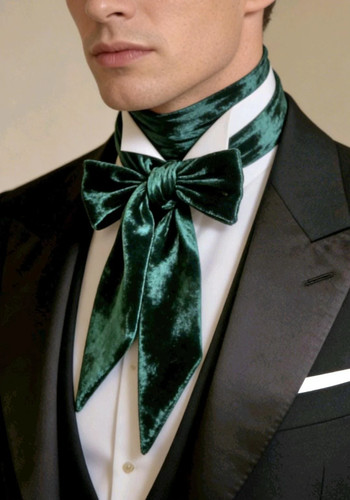 Dark green crushed velvet - green,