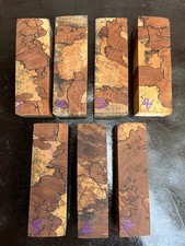 SPALTED BEECH knife / tool handle / scales / carving block RESIN STABILISED