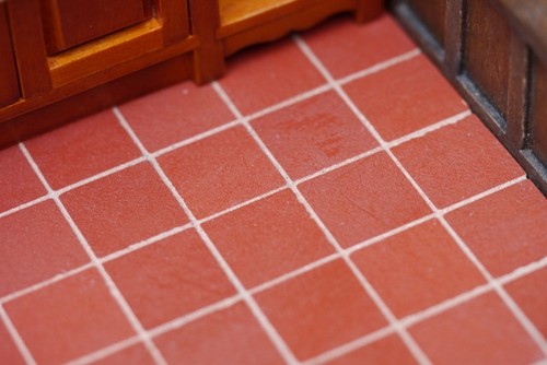 Red quarry floor tiles - quarry,