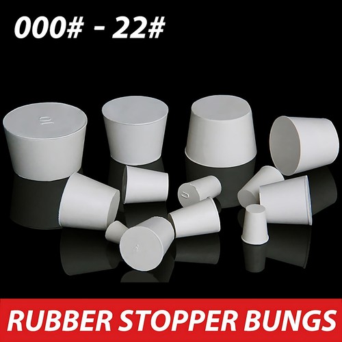 White rubber stopper bungs - white,