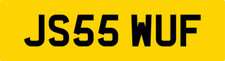 WOOF DOG NUMBER PLATE JS55 WUF ALL FEES PAID / JS JSS K9 GROOMING VAN PET PUPPY