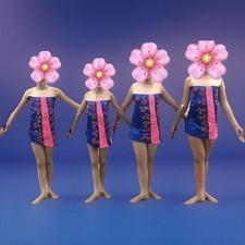 5 Baton twirling costumes Team Pink Blue Dress Ice Skating Age 8-12 Dance Girls