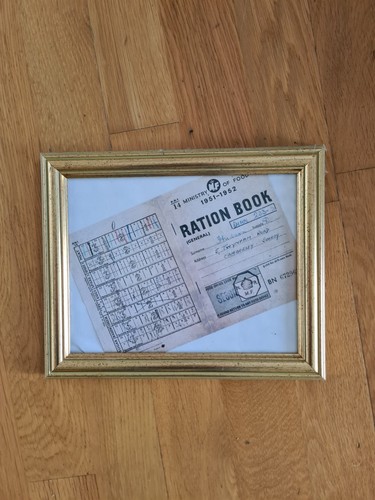 Original framed ration book