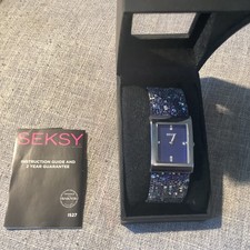 Sesky Rocks Ladies Watch Rhodium Plated Swarovski Crystal 2758-cased-WORKING
