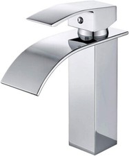 Basin Sink Faucet Single Lever Mixer Tap Modern Chrome Waterfall Bathroom Tap