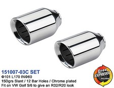 Exhaust tips SET 101mm VW Golf 5 6 to give an R32 R20 look Suzuki Swift Sport