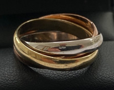 9ct GOLD RUSSIAN WEDDING BAND 375 GOLD MULTI TONE  - SIZE L1/2
