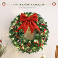 LED Light Up Christmas Wreath Front Door Garland Festive Outdoor Decor UK
