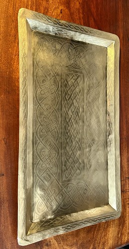 Vintage brass tray large size - vintage,