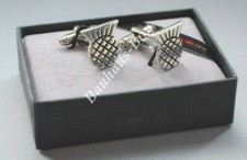 PEWTER CUFFLINKS MODERN THISTLE POLISHED MADE IN SCOTLAND MEN Sgian Dubh Company