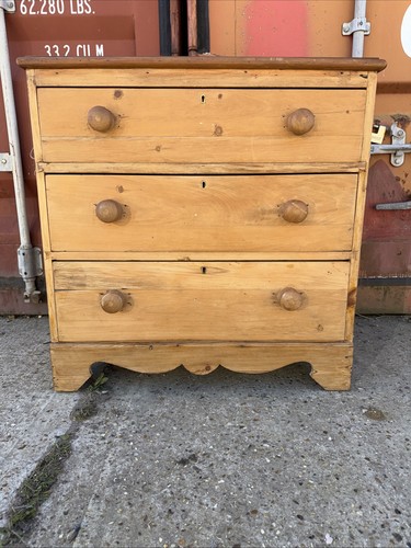 Victorian pitch pine chest - pitch,