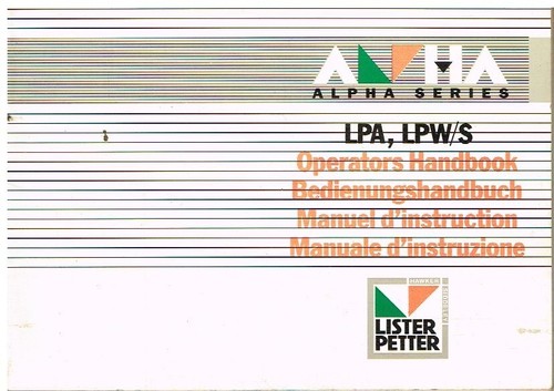 Lister petter lpa - lpa, lpw/s