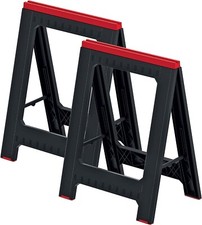 Folding Saw Horse Trestle Twin Pack Pair Trestle Stand Sawhorse 350kg Work Bench