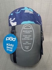 Sleeping Pod Kidz Bear Trail Sleeping Bag 3 Season Camping Equipment 165x82cm