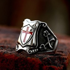 Knights Templar Red Cross Ring