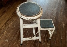 Vtg Folding Metal Step Stool
