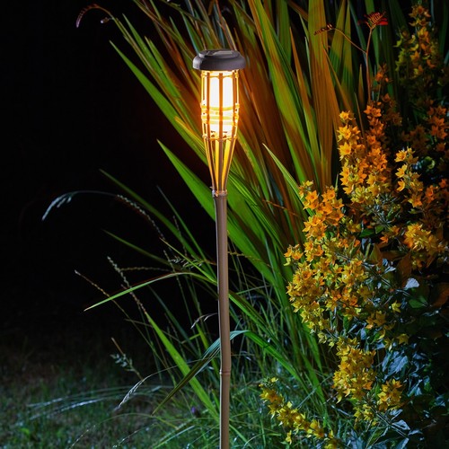 3pk solar flaming bamboo torch - solar,