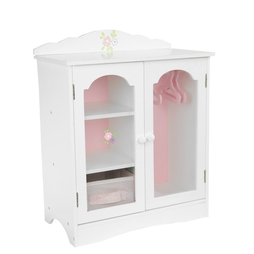 Kids wooden doll - wooden, wardrobe