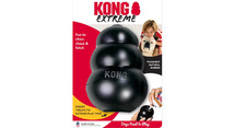 Kong Extreme Black Rubber Dog Toy For Chewing Teething, Mental Stimulation Small