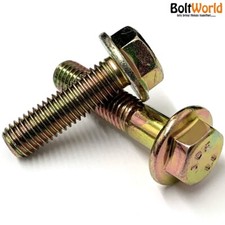 M6 M8 M10 M12 M16 FLANGED HEXAGON BOLTS HIGH TENSILE 8.8 STEEL HEX SCREWS YELLOW