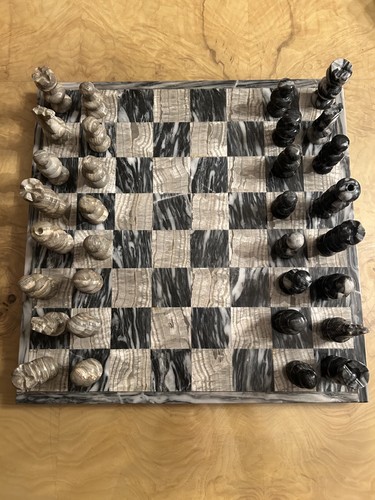 Used marble chess set 12 - marble,