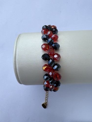 Handmade beaded bracelet black - bracelet,