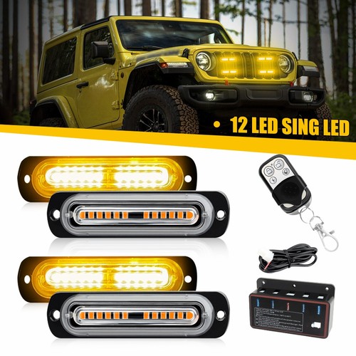 12led 12v 24v amber strobe - 12v,