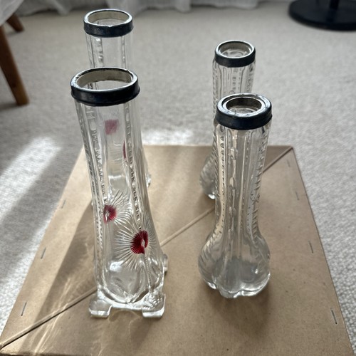 Antique glass bud vases - antique,