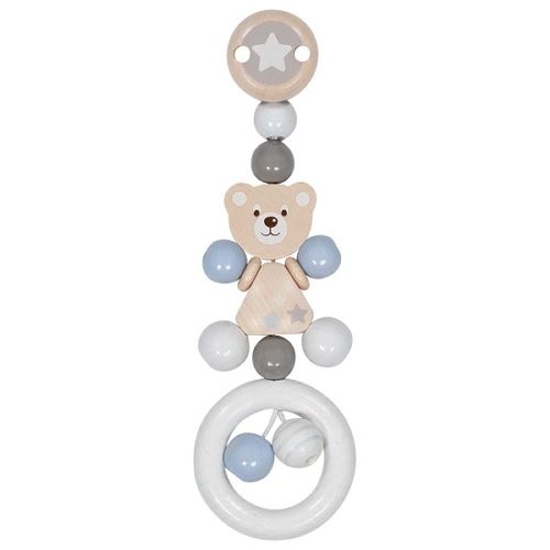 Wooden baby clip bear - wooden, on