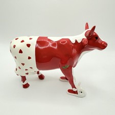Cow Parade #9152 Udder Romance Red & White Figurine - No Box, Some Wear