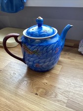 Teapot Blue Dragon Design