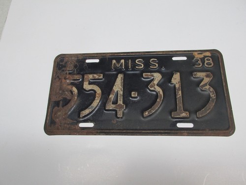 1938 mississippi car - mississippi, license
