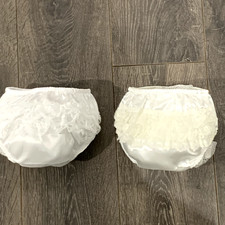 Frilly Satin Knickers White