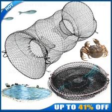 2X Folding Crab Trap Net Crab Prawn Shrimp Lobster Eel Bait Fishing Pot Basket