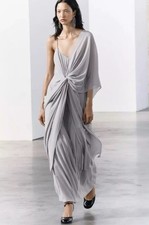NEW ZARA 2024 GREY MULTIWAY GEORGETTE DRESS SIZE S  5344/805 RARE