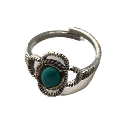 Silver plated adjustable ring - silver-plated,