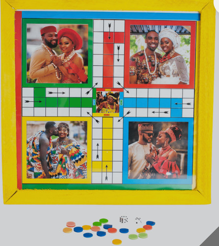 African glass ludo board game - board,