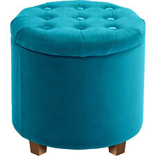 Ottoman Storage Round Velvet