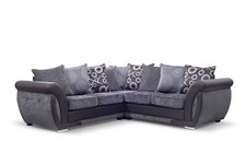 Fabric Corner Sofa Grey Black