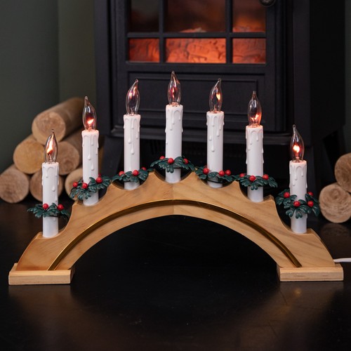 42cm light wooden arch - light, up
