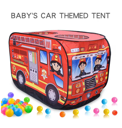 Children car tent house fire - house,