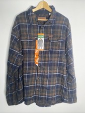 Orvis heavy weight flannel shirt with Hand Warming pockets Blue XXL XL