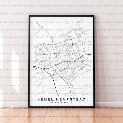 Hemel hempstead map poster - map,