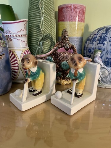 Vintage 1930s ceramic bookends - vintage,