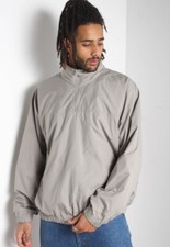 Vintage Reebok 1/4 Zip Shell Jacket Grey - Size XL (E47)