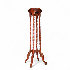 Vintage Barley Twist Mahogany Plant Stand Reproduction Jardiniere