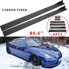 For Toyota Celica GT Carbon 86.6" Side Skirts Rocker Panel Extension Splitter