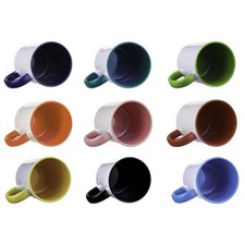 36 Sublimation Mugs Blank 11oz Coloured Inner, Rim & Handle Coated Coffee Mug UK